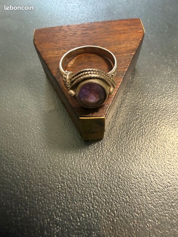 Bague ancienne en argent et améthyste (image 5)