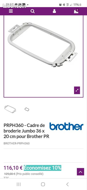 Cadres de broderie pour Brother PR (image 1)