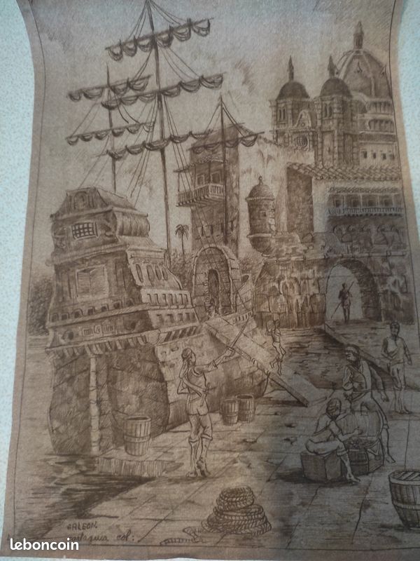 Lithographie Galeon prise de Carthagène en Amérique 1697 (image 4)