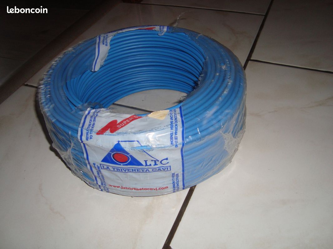 Bobine de fil rigide bleu ( 100m ) (image 1)
