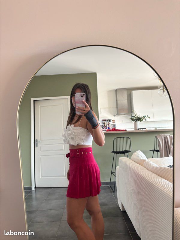 Jupe Mini En Similicuir Zara Taille XS S
