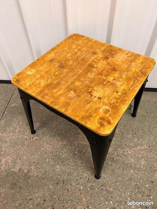 Jolie table basse industrielle effet vintage rivet indus bois & metal stable (image 5)
