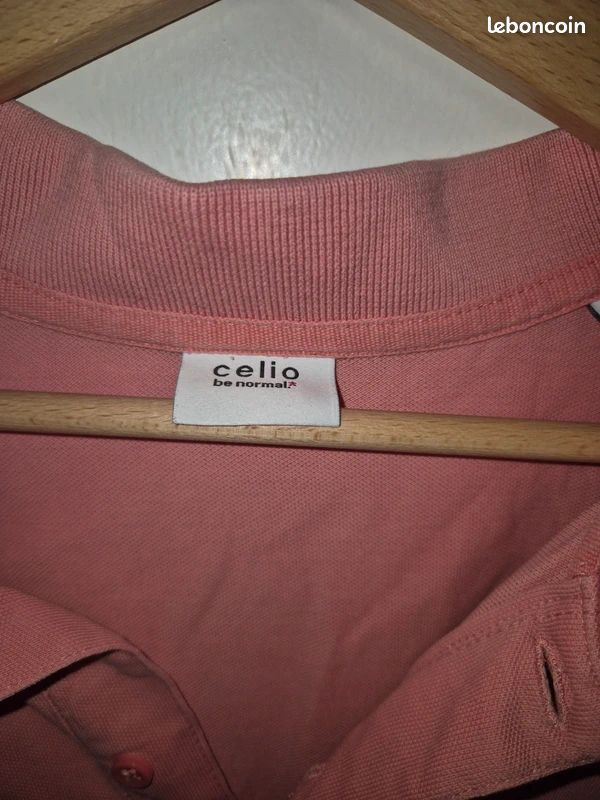 Polo Celio rose saumon Manches courtes Taille XL (image 3)