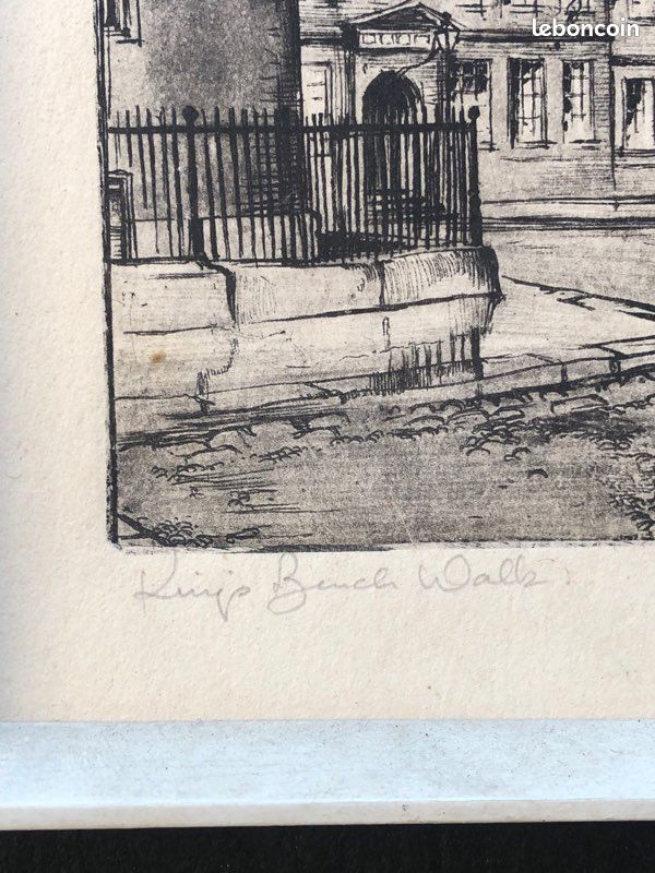 Gravure d’art ancienne signée (image 2)
