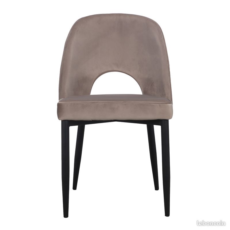 4 Chaises Velours beige Haute qualité Neuve (image 3)