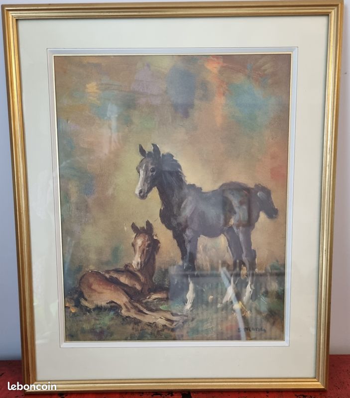 Tableau représentant 2 chevaux (image 1)