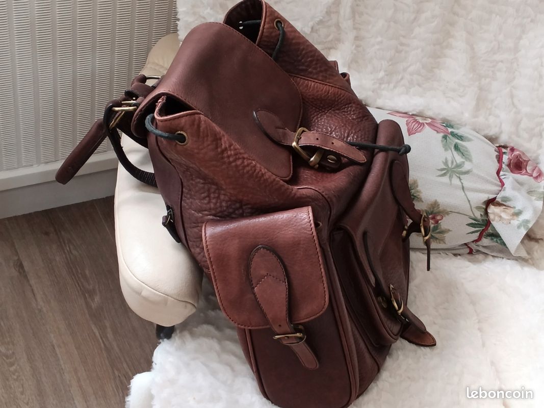 Très beau sac à dos vintage en cuir véritable (image 3)