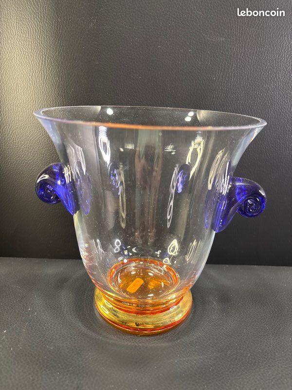 Seau à glaçons ou vase art déco en verre (image 1)