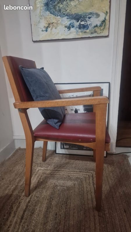 Chaise avec accoudoir/ fauteuil en bois massif (image 2)