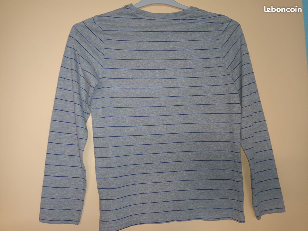 T-shirt m lg gris rayé en 12 ans (mam33133) (image 5)