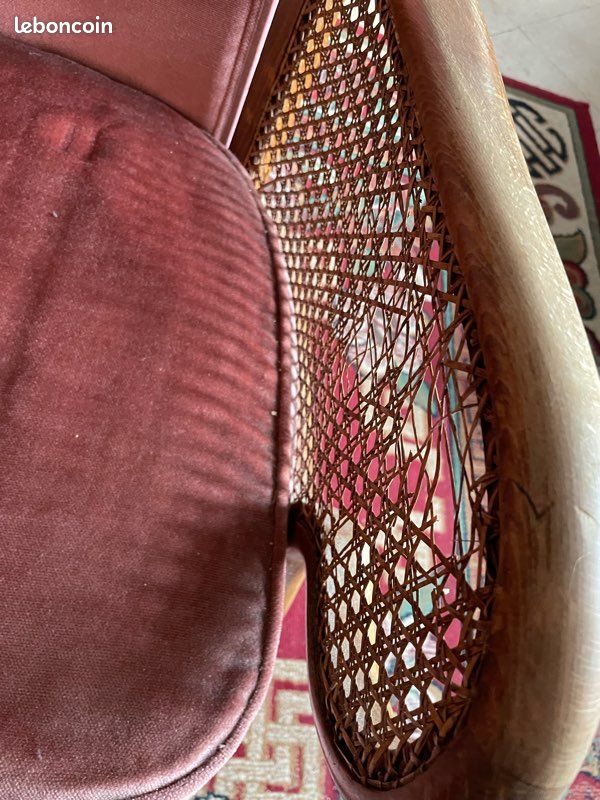 Fauteuil velours bordeaux (image 6)