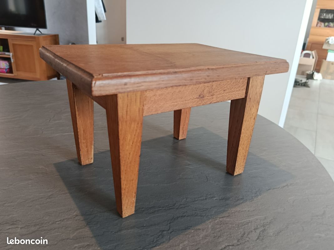 Ancien Superbe Grand Tabouret Marchepied en Bois Massif (image 10)