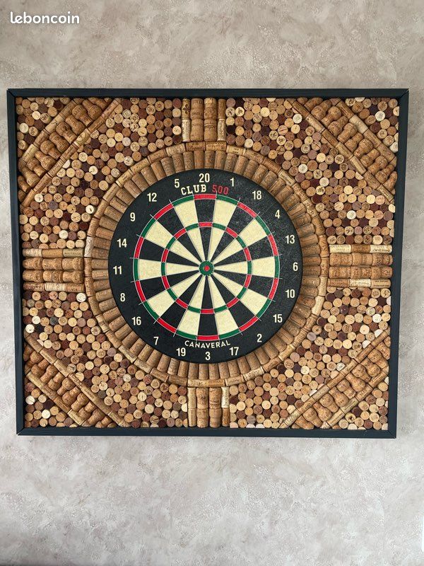 Cible Fléchettes Double Face 43cm Avec 9 Fléchettes - Jeu Ados/Adultes - Maison/Bureau