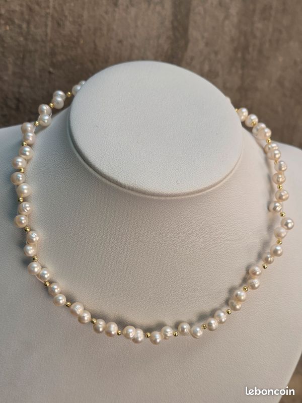 Perles D'eau Douce Br2s 9-10 Mm - Collier De 45 Cm, Perles Pour Bijoux
