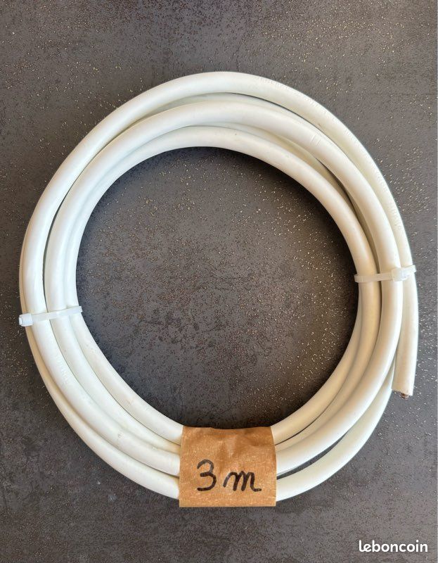 Câble électrique souple blanc 3 m – 3G2,5 mm² – 3 (image 1)