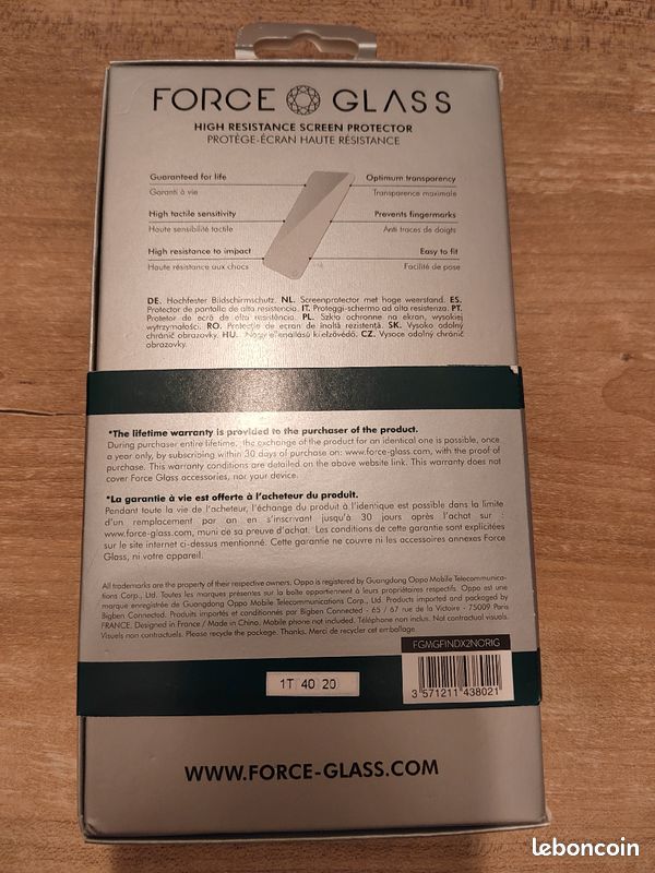 Verre trempé Force Glass Oppo Find X2 Neo (image 2)