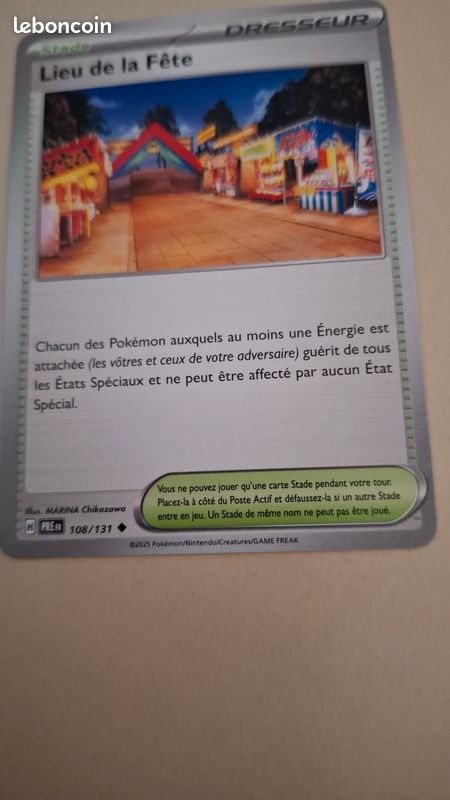 Carte pokemon évolution prismatique 108/131 LIEU DE FETE (image 1)