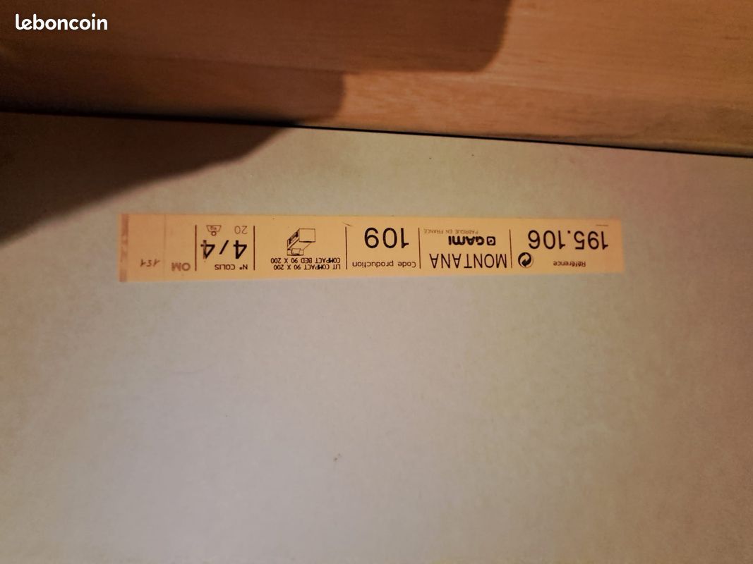 Lit en bois 90 x 200 MONTANA Gami Made in France (image 4)