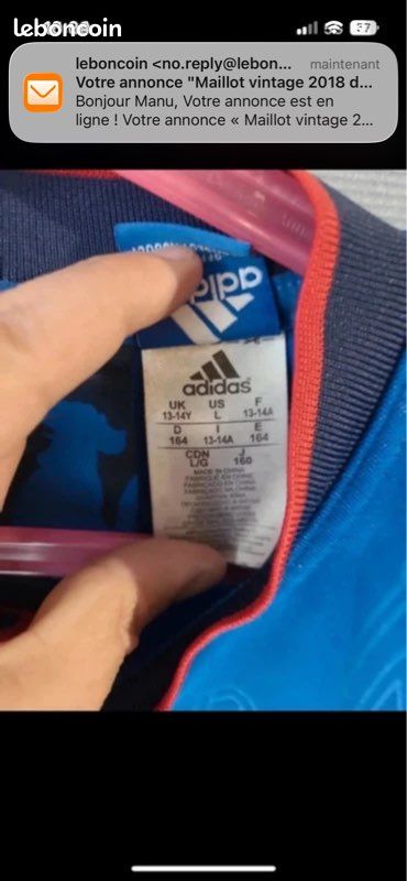 Maillot vintage Équipe de France de rugby Adidas, coupe du monde 2015. 13-14 ans ,bleu (image 7)