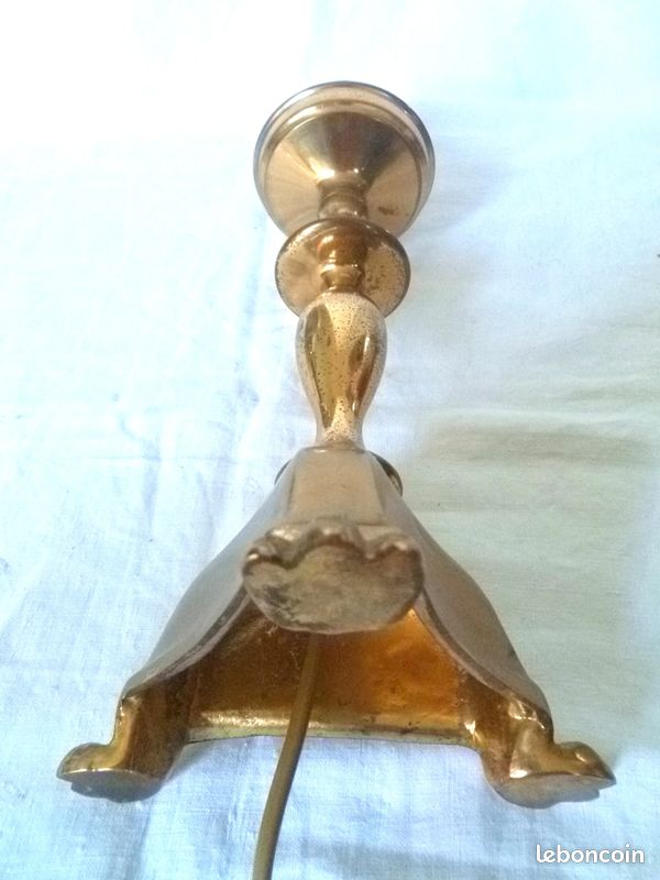Lampe métal type laiton , vintage (image 3)