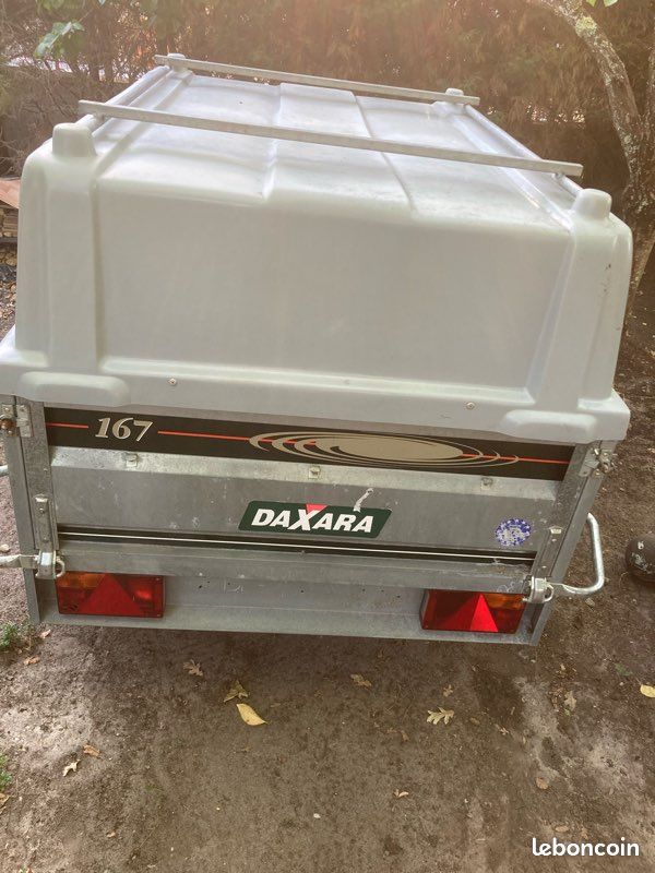 Grande remorque Daxara 167 avec capot en très bon état (image 1)