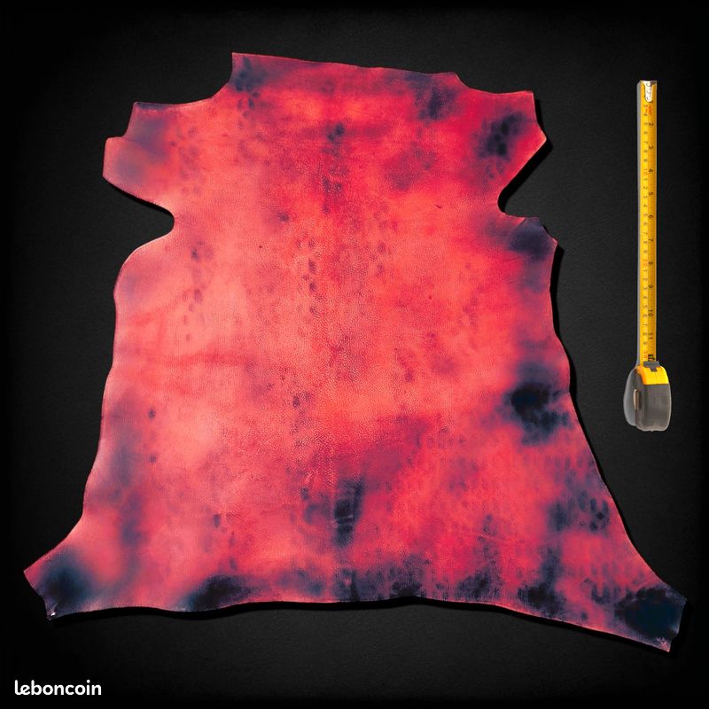 Peau entière de cuir Rouge patiné #313 (image 1)