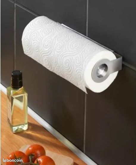 Porte support Papier rouleau Essuie-tout Wenko mural extensible en inox (image 1)