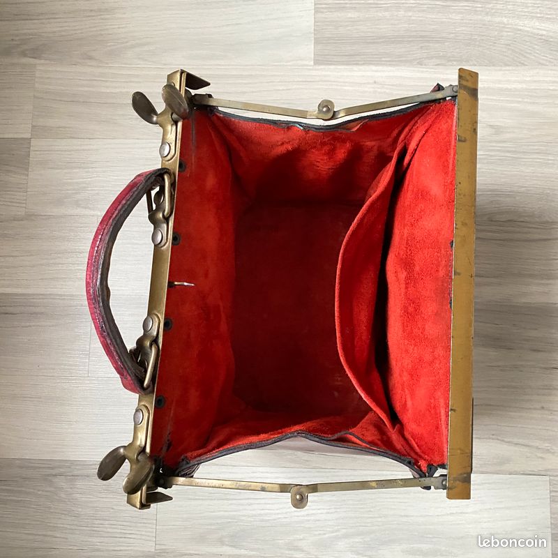 Sac De Voyage Rétro En Cuir - Style Sac De Casque, Marron, NEUF Avec étiquettes