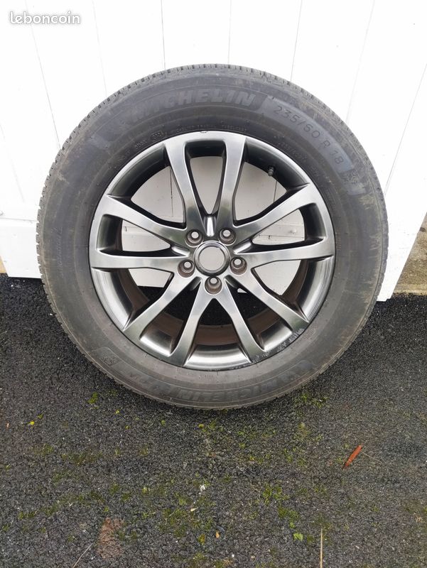 4 Jantes Aluminium Dezent Noires KBA 49296 Avec Pneus Neige - 225/55R17 5 Trous - Occasion