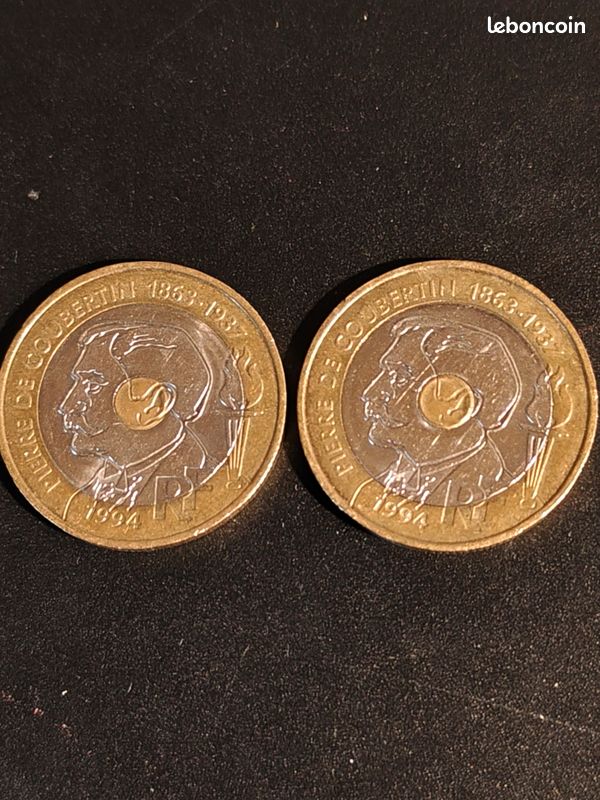 Pièce France 20 Francs Pierre de Coubertin - 1994 - Bimétal (image 1)