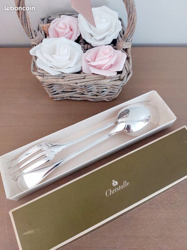 Fourchette De Service Christofle Métal Argenté Modèle ALBI Longueur 25 Cm Occasion