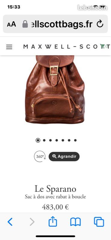 Sac a dos vintage cuir (juliette) (image 10)