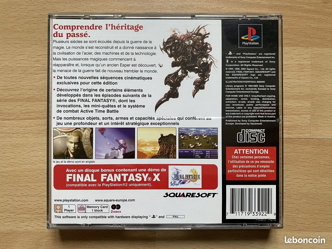 Jeu Final Fantasy VI (6) Sur PS1 Et PS2 - Bon état, Version Française