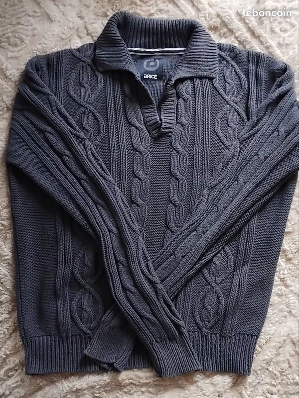 Pull Homme taille L marque BRICE 100% COTON Vêtements