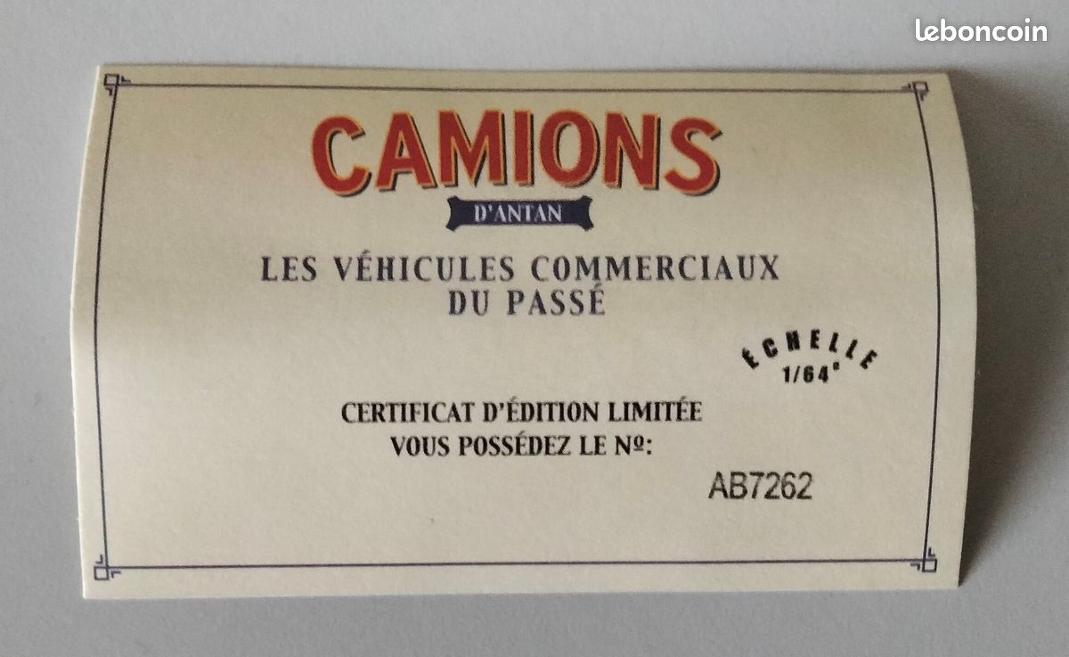 Camion d'antan miniature échelle 1:64 "Camionnette Reo delivery Baci" (image 8)