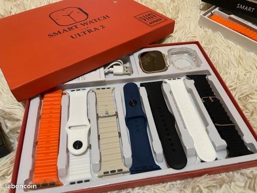 Ultra Smartwatch avec étui de protection, 7 bracelets de montre, écran circulaire Amoled, surveillance ECG, 2.2HD, nouveau (image 2)