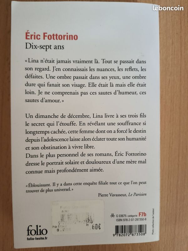 Livre Dix sept ans de Éric Fottorino (image 1)