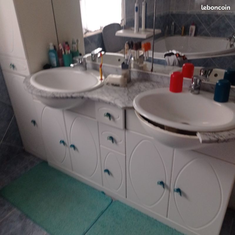 Meuble+vasque+miroir salle de bain (image 1)