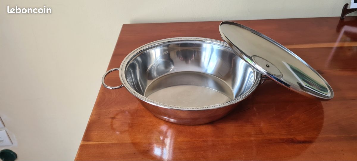 Légumières ou soupiere avec 1 joli plat assorti en inox (image 3)