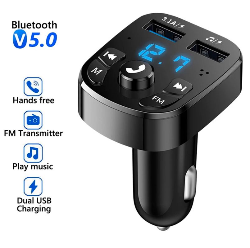 LENCENT Transmetteur FM Bluetooth Voiture Allume Cigare Bluetooth