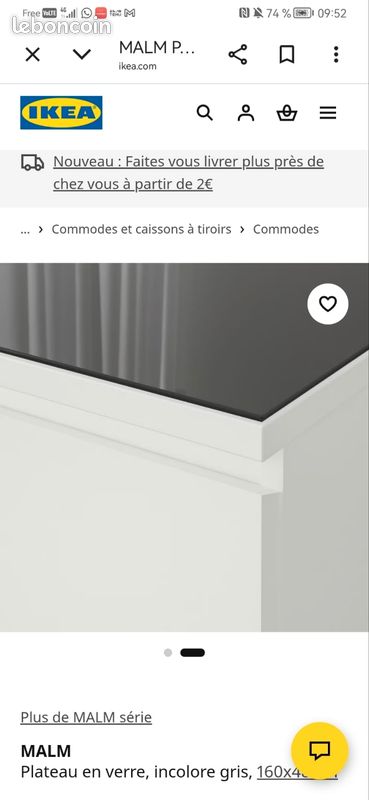 Plateau de verre ikea blanc-noir (160×48)20-(80×48)10 (image 3)