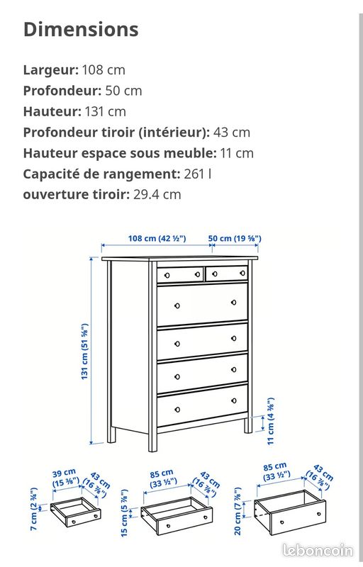 Commode 6 tiroirs (image 4)