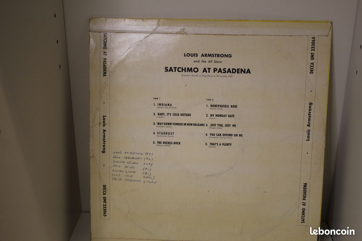 Vinyle Louis Armstrong And His All-Stars – Satchmo at Pasadena (image 5)
