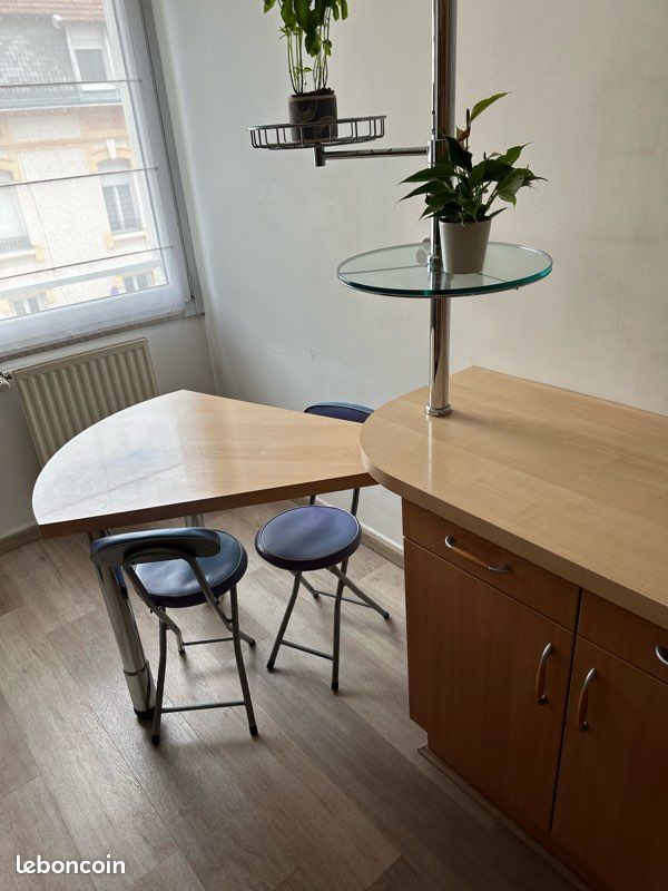 Vintage : Ensemble meuble + table amovible + colonne et chaises / Idéal pour petite cuisine (image 11)