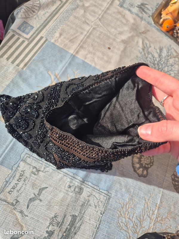 Haut De Soirée Vintage Oasis Noir Avec Perles - Taille 12 - Porté Une Seule Fois