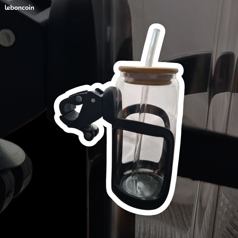 Porte-gobelet Universel Pour Poussette Avec Support Téléphone – Rotation 360°, Fixation Sécurisée – Nuby, Pour Parents Nomades