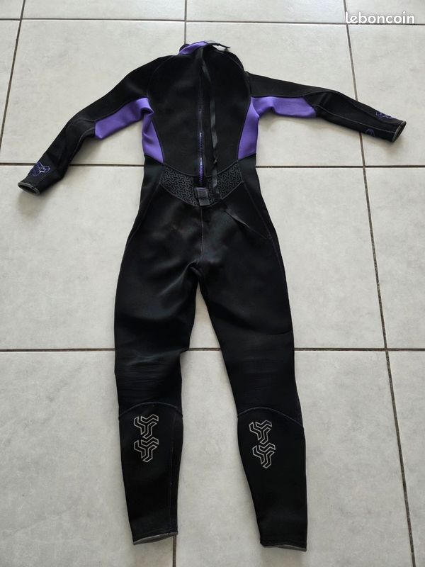 Combinaison Néoprène 3mm Femme Retour Zip - Wetsuit Plongée Surf Snorkeling Kayak, Chaud Et Confortable