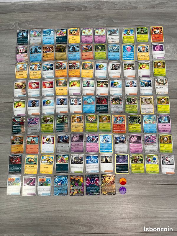 50 cartes pokemon neuves française sans double dont 2 cartes EX de la 1ere photo