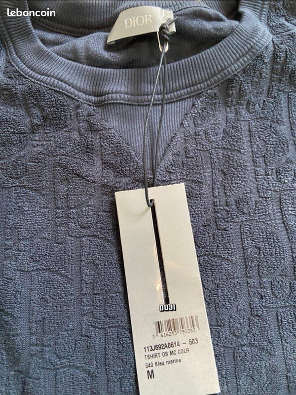 T shirt Dior oblique bleu (image 2)