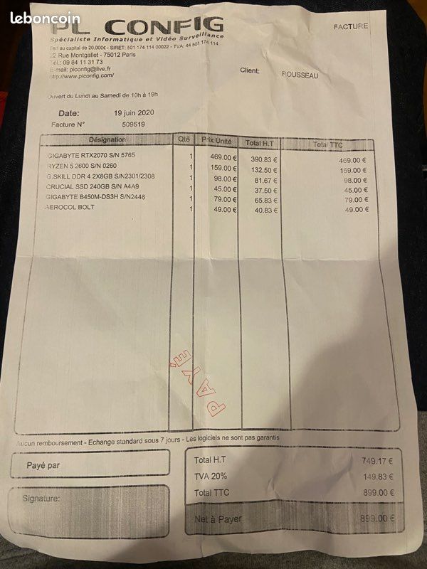Pc fixe Ryzen 5 2600 / RTX 2070 (image 7)